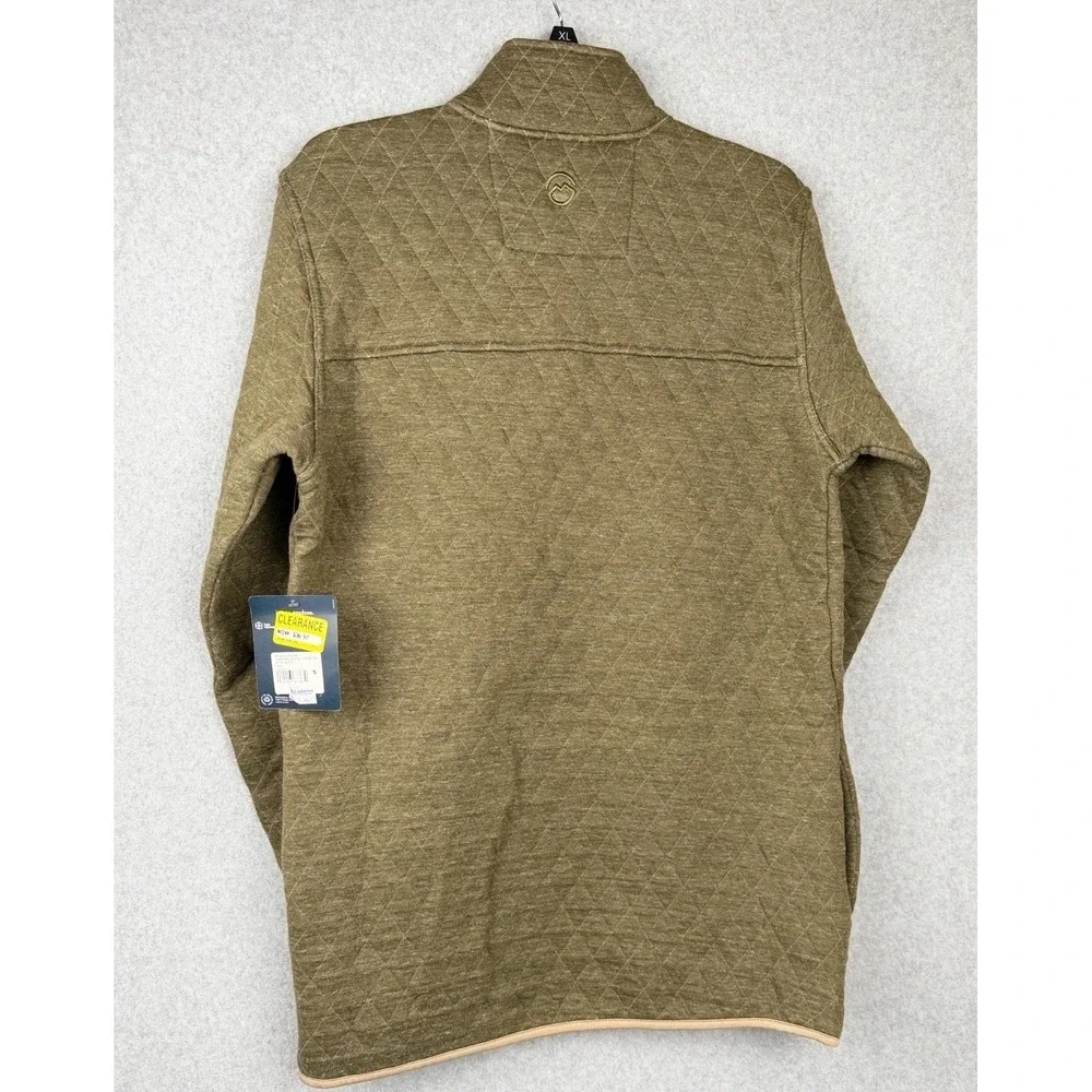 Magellan Outdoors Campfire Quilted Henley Pullover Olive Night Mens S - Picture 2 of 16
